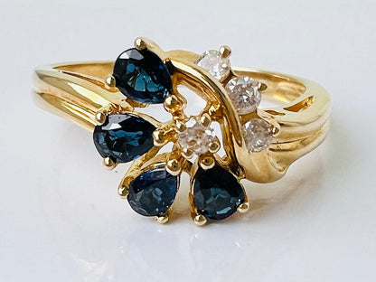 14ct Gold Sapphire & Diamond Ring