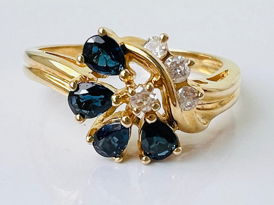 14ct Gold Sapphire & Diamond Ring