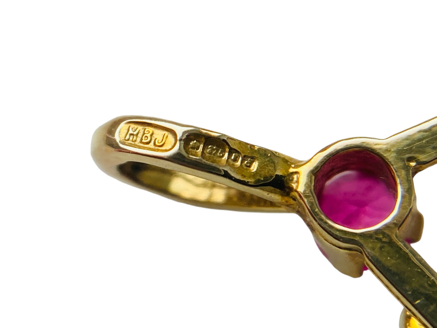 9ct Gold Ruby & Pearl Pendant