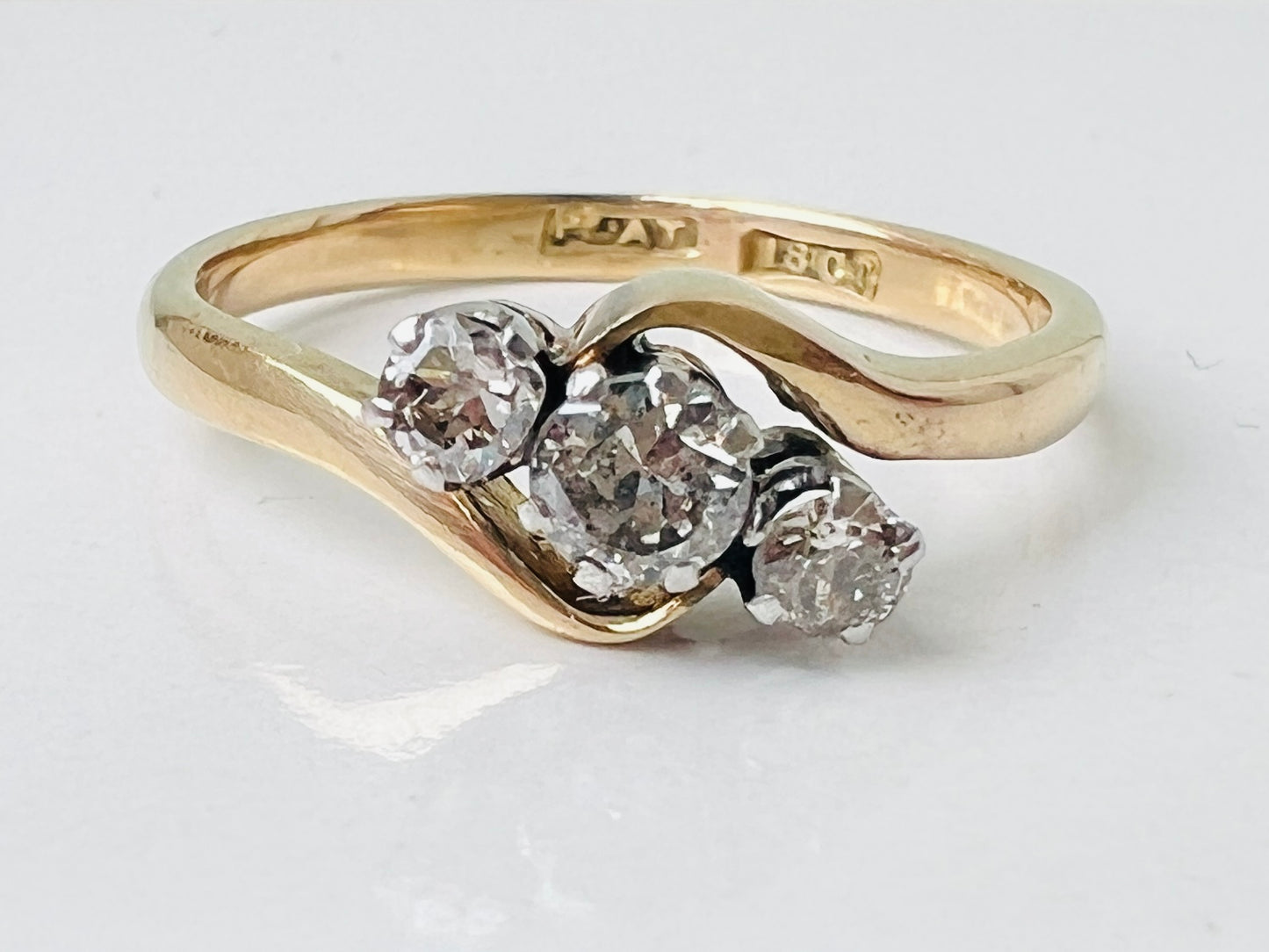 Antique 18ct Gold Three-Stone Diamond Ring