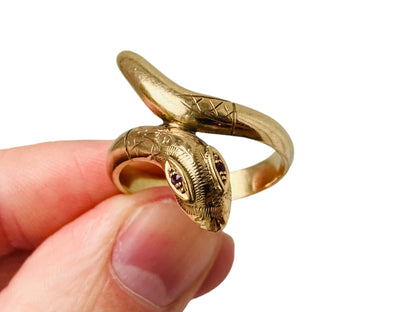 Vintage 9ct Gold Snake Ring