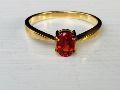 9ct Gold Red Sapphire Ring