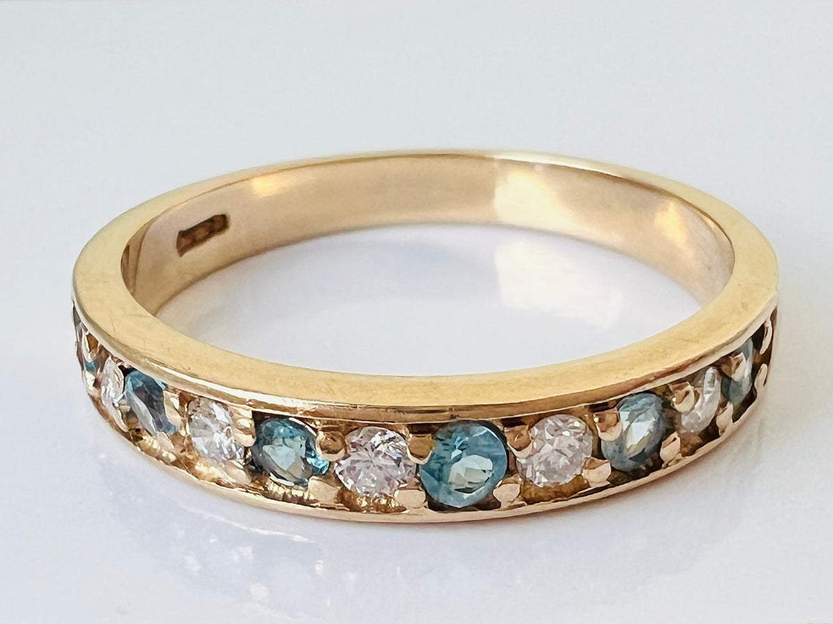9ct Gold Topaz & Diamond Ring
