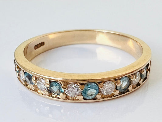 9ct Gold Topaz & Diamond Ring