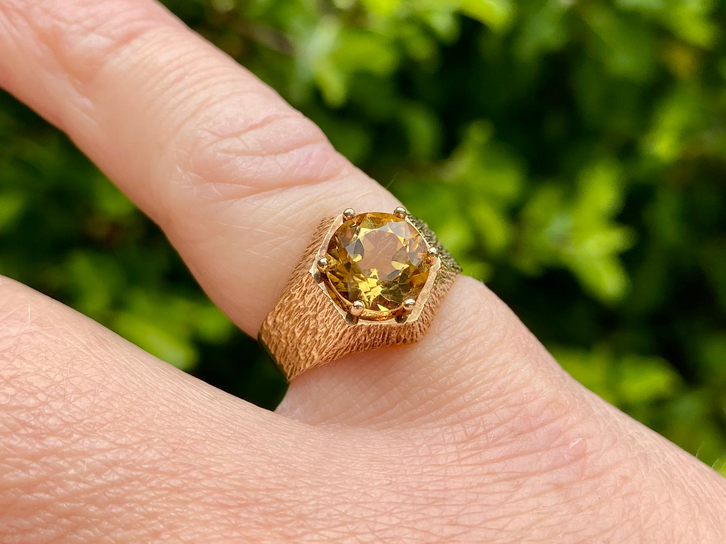Vintage 9ct Gold Citrine Ring