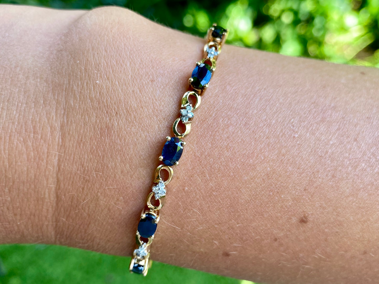 9ct Gold Sapphire & Diamond Bracelet