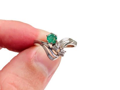 14ct Gold Emerald & Diamond Ring