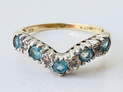 9ct Gold Topaz & Diamond Ring