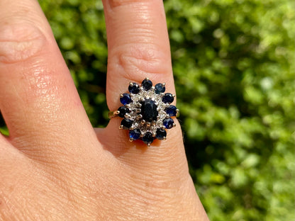 9ct Gold Sapphire & Diamond Ring