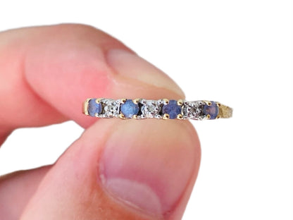 9ct Gold Tanzanite & Diamond Ring