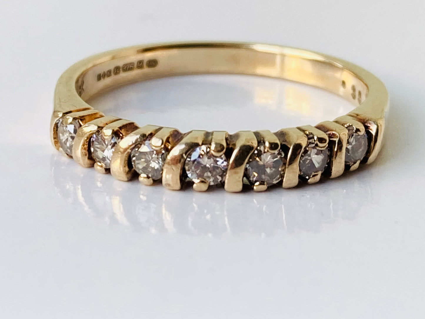 9ct Gold Seven-Stone Champagne Diamond Ring