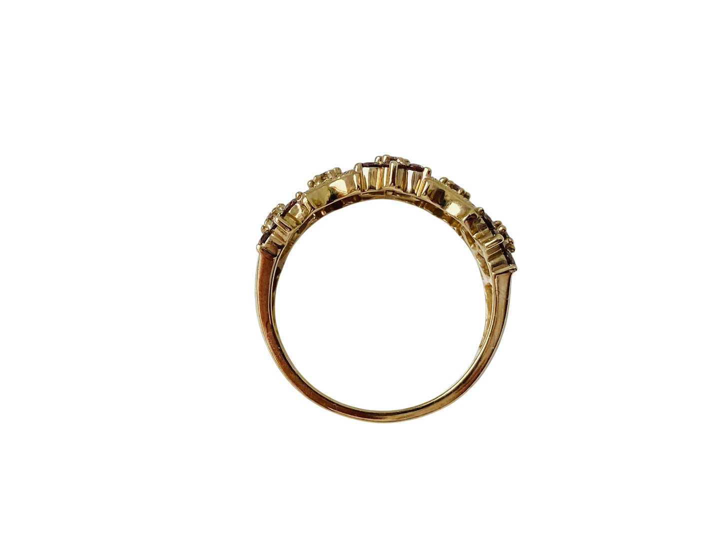 9ct Gold Champagne Diamond Daisy Ring