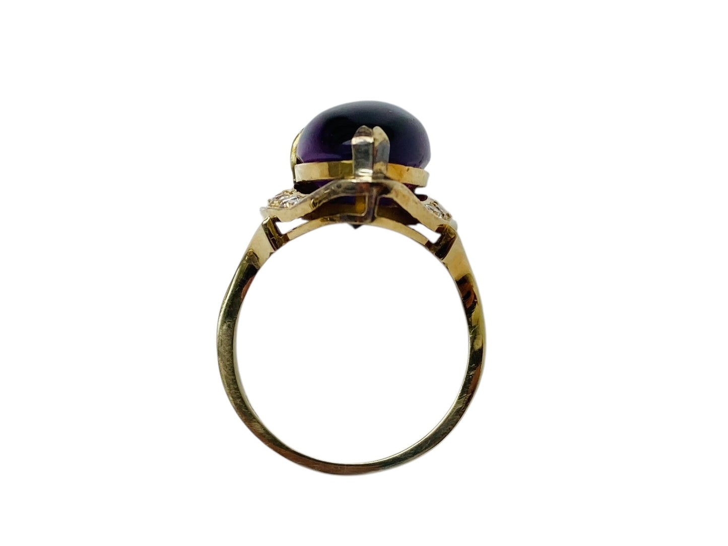 Vintage 14ct Gold Amethyst & Diamond Ring