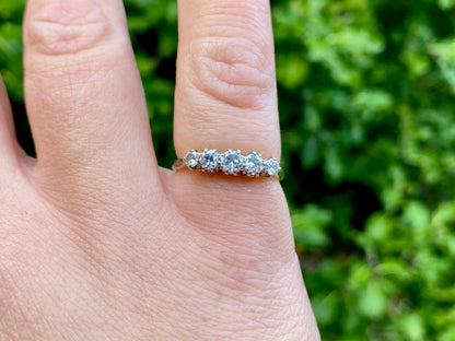 Antique 18ct Gold Five-Stone Diamond Ring