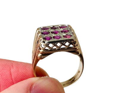 Vintage 9ct Gold Ruby Ring