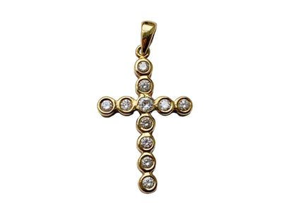 9ct Gold Diamond Cross Pendant