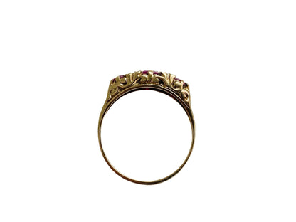 Vintage 9ct Gold Ruby & Diamond Ring