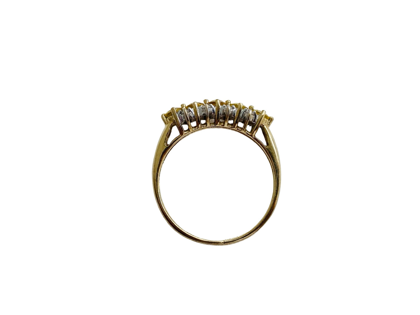 9ct Gold Yellow Sapphire & Diamond Ring