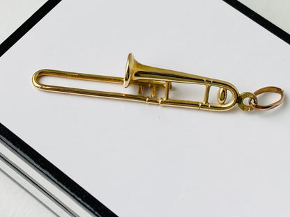 Vintage 9ct Gold Trombone Pendant