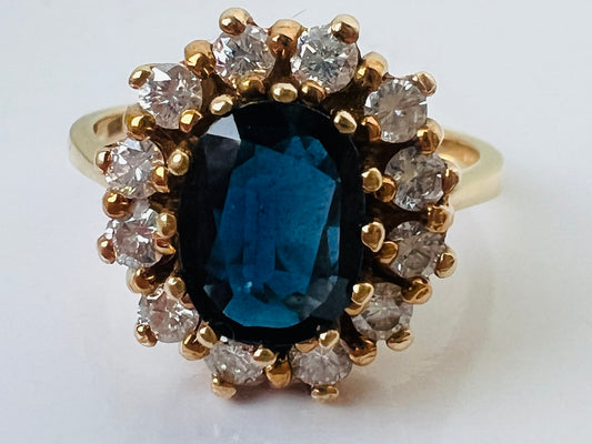 Vintage 18ct Gold Sapphire & Diamond Ring