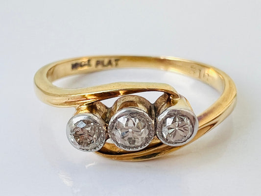 Antique 18ct Gold Diamond Three-Stone Ring