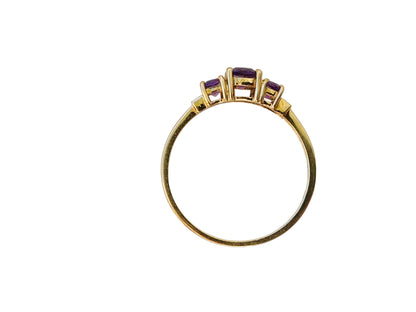 9ct Gold Amethyst & Diamond Ring