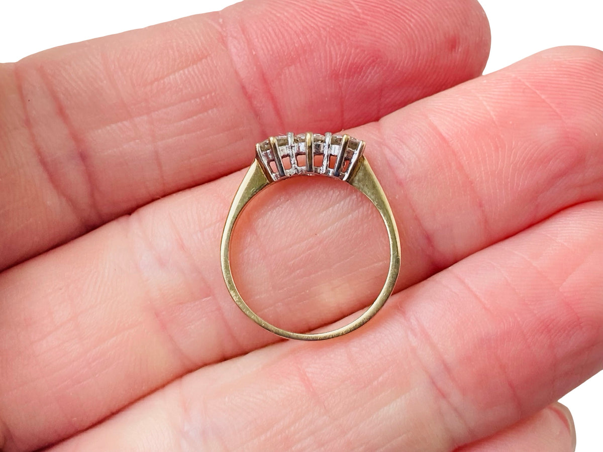 9ct Gold Three-Stone Diamond Ring