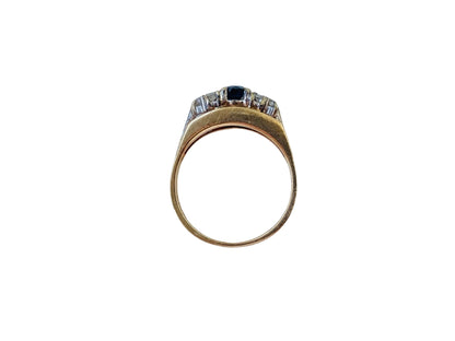 Vintage 9ct Gold Sapphire & Diamond Ring