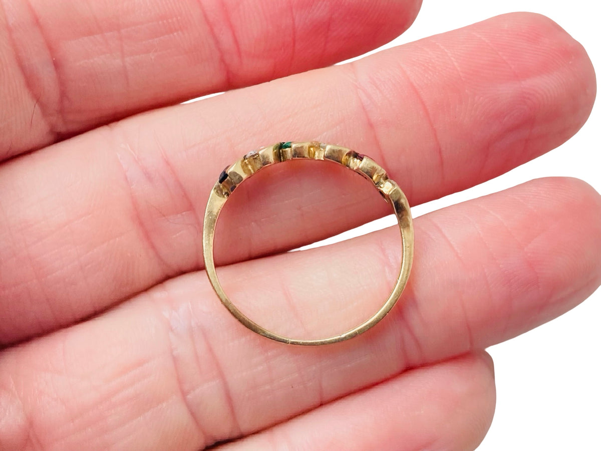Vintage 9ct Gold Multi-Gemstone Ring