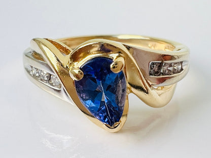 14ct Gold Tanzanite & Diamond Ring