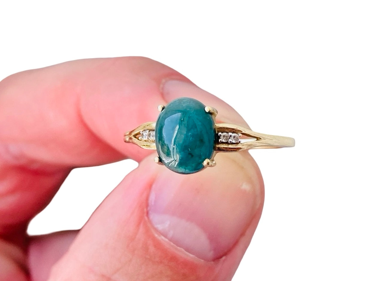9ct Gold Grandiderite & Zircon Ring