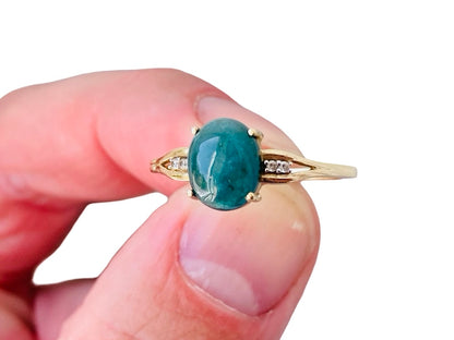 9ct Gold Grandiderite & Zircon Ring