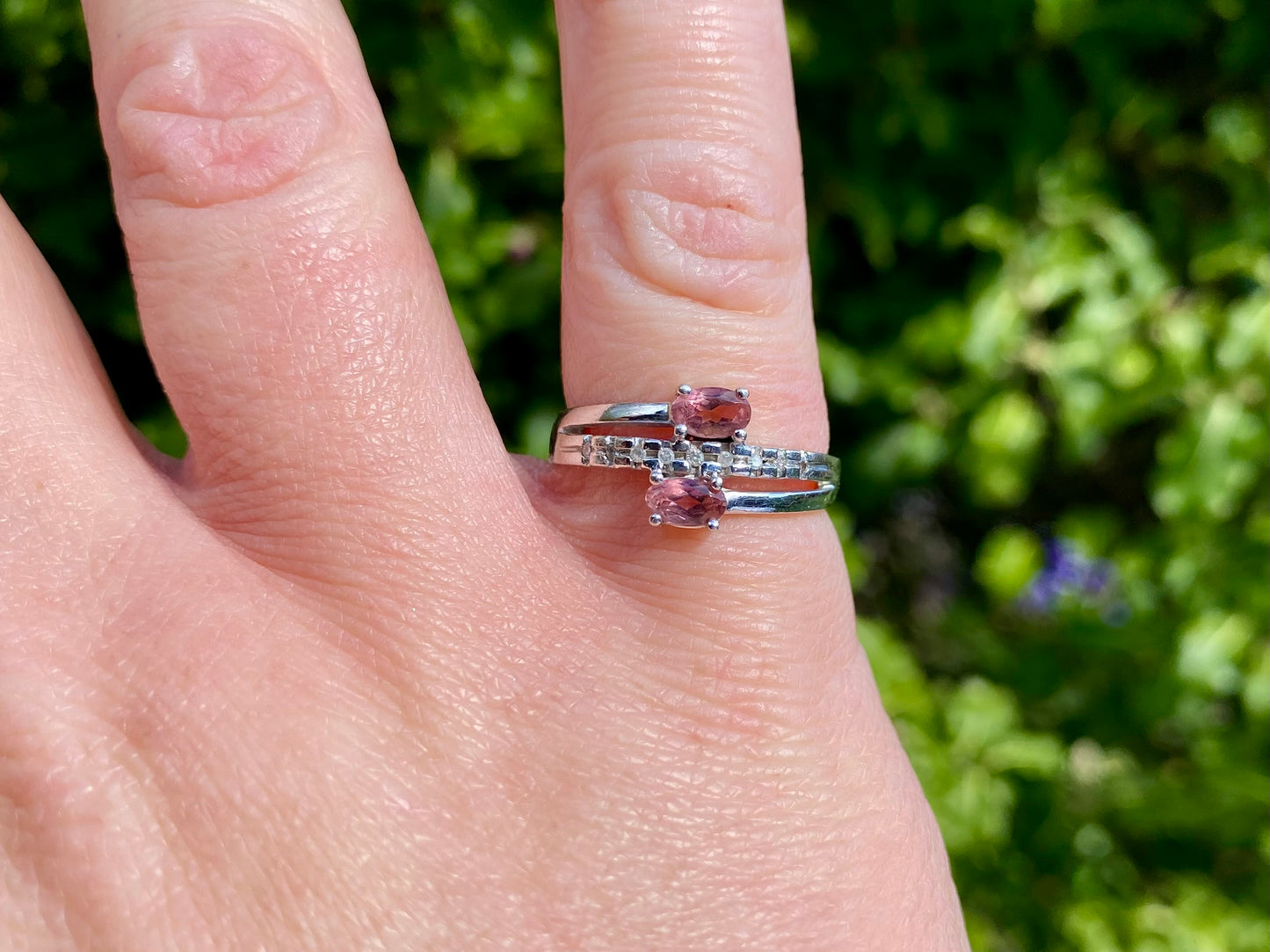 9ct Gold Pink Tourmaline & Diamond Ring