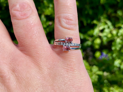 9ct Gold Pink Tourmaline & Diamond Ring