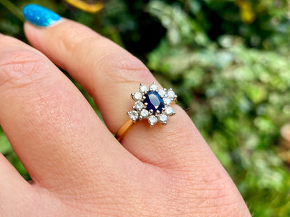 Vintage 18ct Gold Sapphire & Diamond Ring