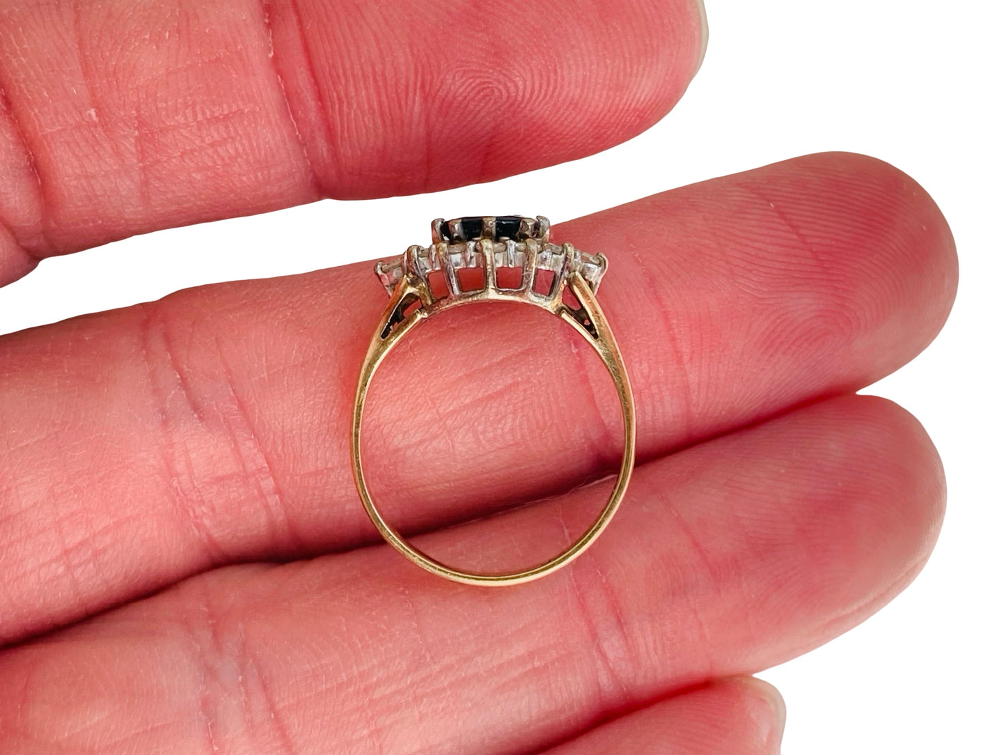 Vintage 9ct Gold Sapphire & Diamond Ring