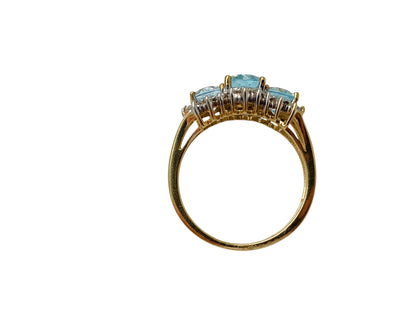 9ct Gold Topaz & Diamond Ring