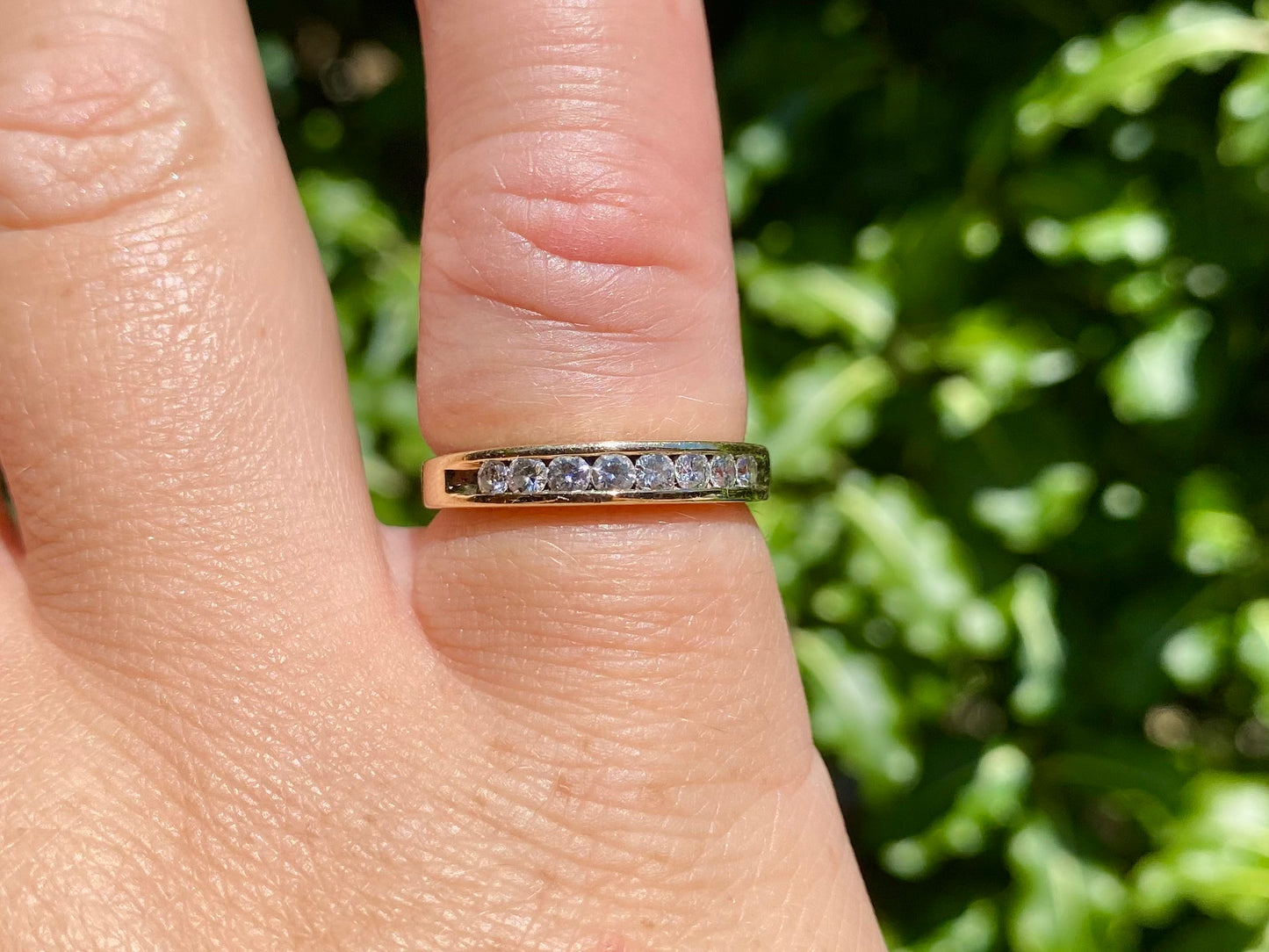 Vintage 9ct Gold Nine-Stone Diamond Ring
