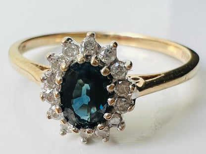 9ct Gold Sapphire & Diamond Ring