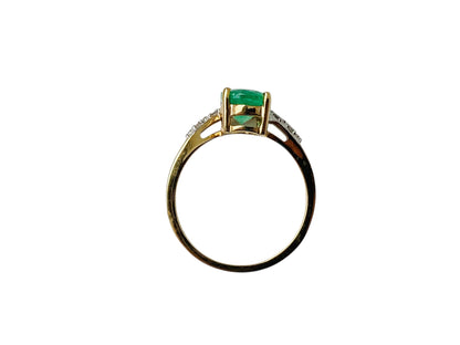 9ct Gold Emerald & Diamond Ring