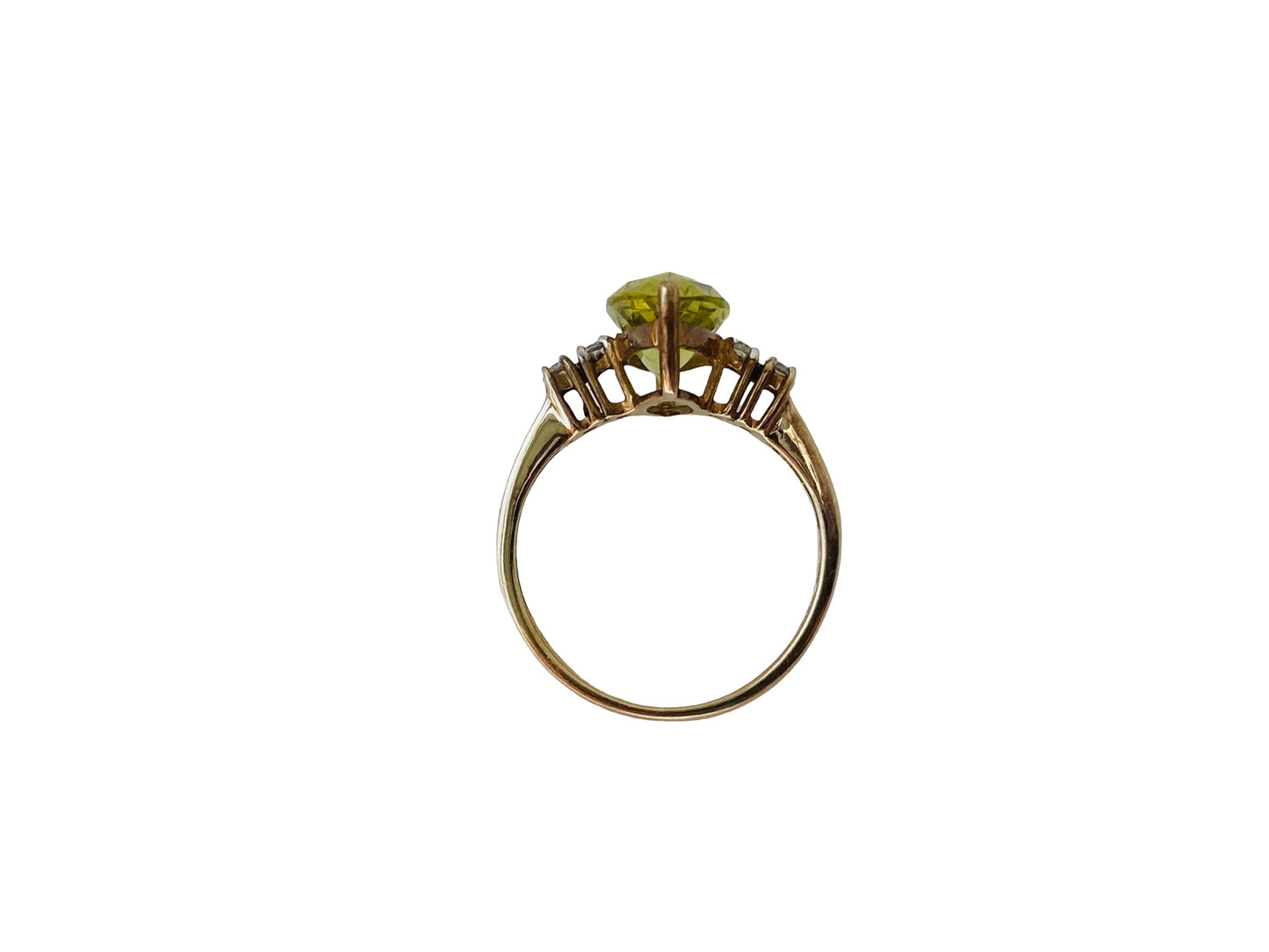 9ct Gold Lemon Quartz & Diamond Ring