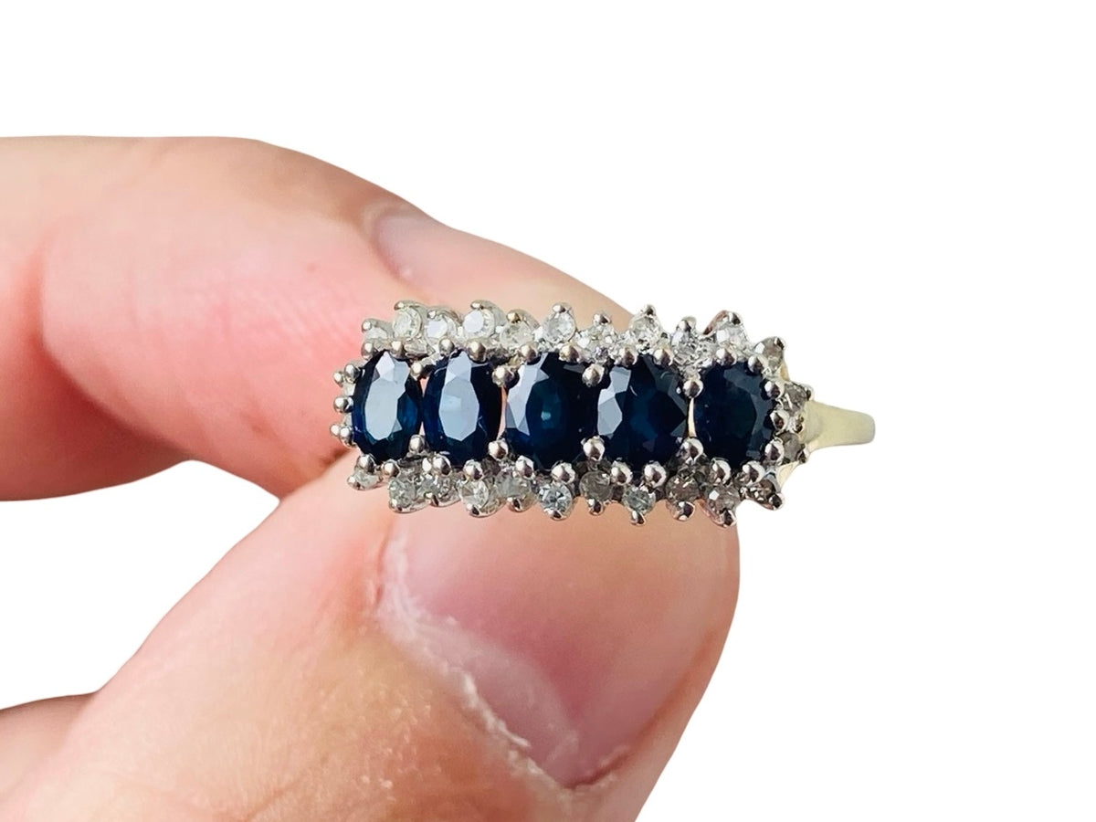 9ct Gold Sapphire & Diamond Ring