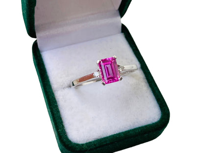 9ct Gold Pink Sapphire & Diamond Ring