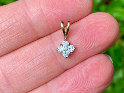 9ct Gold Four Stone Diamond Pendant