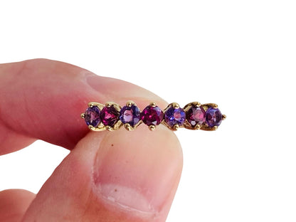 9ct Gold Rhodolite Garnet & Amethyst Ring