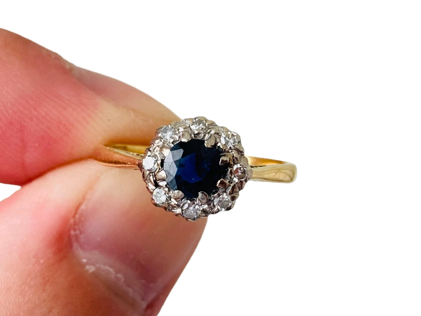 Vintage 18ct Gold Sapphire & Diamond Ring