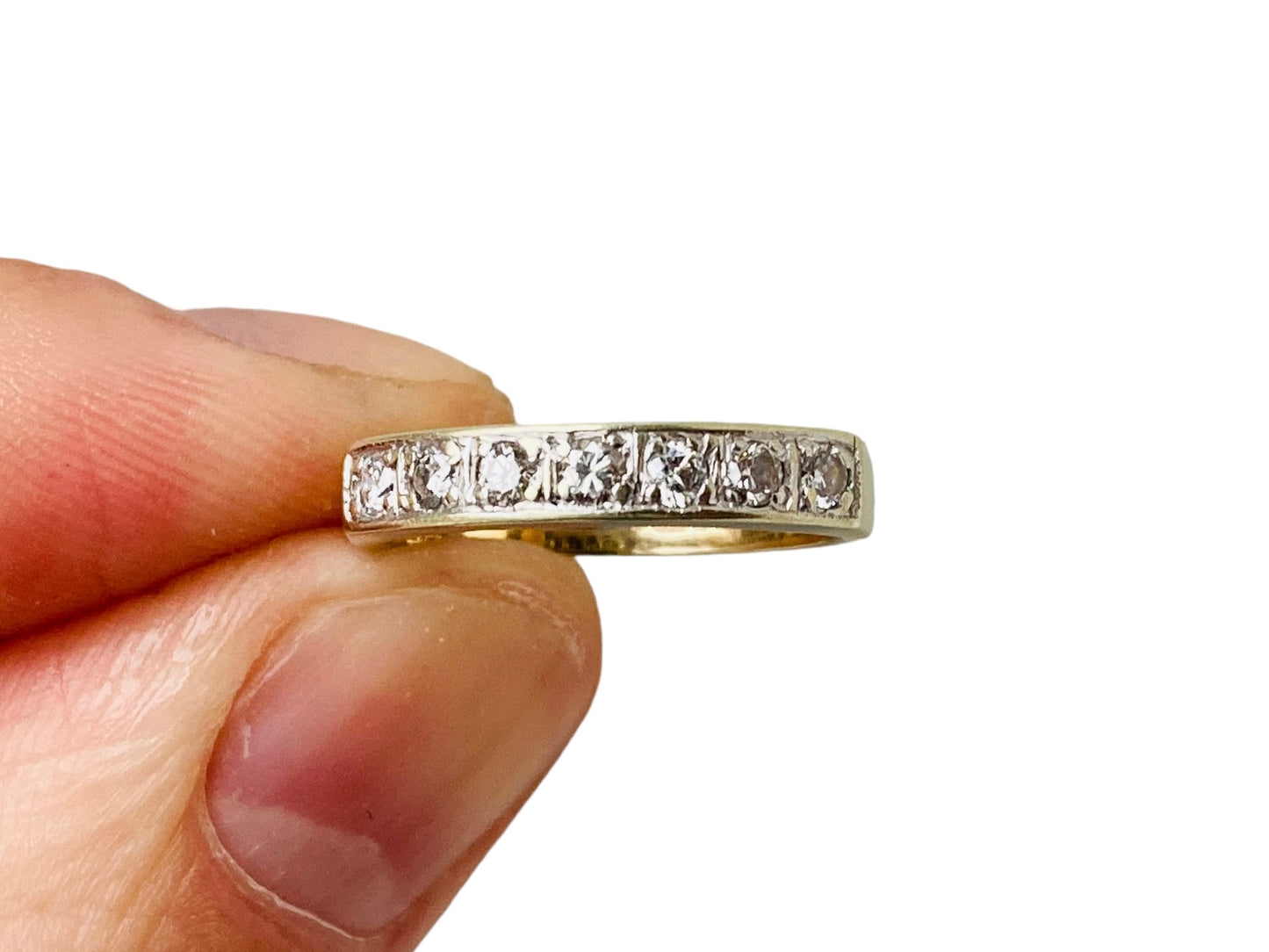 Vintage 9ct Gold Seven-Stone Diamond Ring