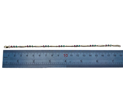 9ct Gold Ruby, Emerald & Sapphire Bracelet