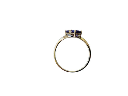 9ct Gold Amethyst & Diamond Ring