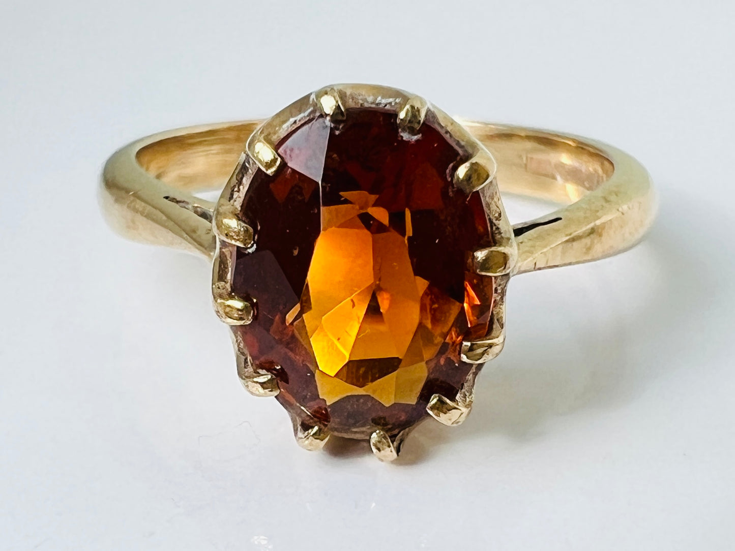 9ct Gold Orange Citrine Ring